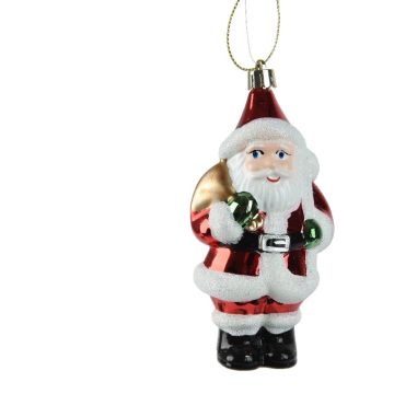 Decoris kunststof kerst ornament kerstman 13cm rood, wit