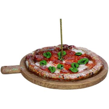 HD Collection kunststof kerst ornament italiaanse pizza 1.5cm multi