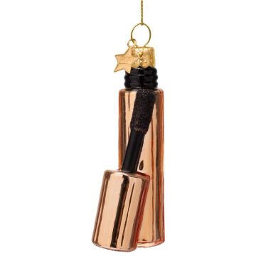 Vondels glazen kerstbal mascara 9cm koper