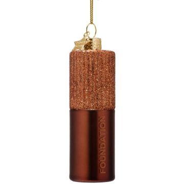Vondels glazen kerstbal foundation 9.5cm bruin
