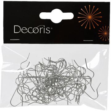 Decoris kerstbalhaakjes zilver 50 stuks