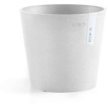 Ecopots kunststof bloempot amsterdam 17x14.7 cm puurwit    