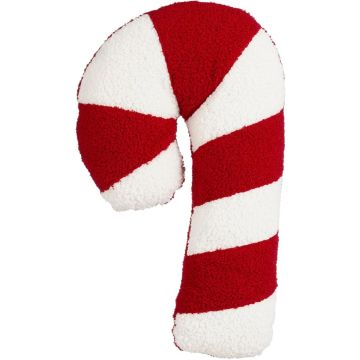 Mica Decorations kussen zuurstok 27x45cm rood, wit