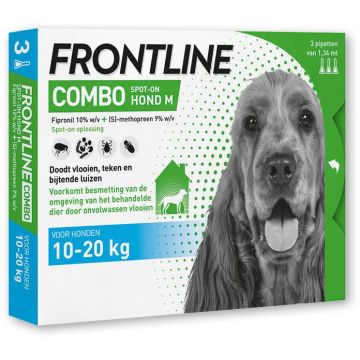 Bied je hond optimale bescherming tegen vlooien, teken en bijtende luizen met de makkelijke en doeltreffende pipetten Frontline Combo Hond. Zo ben je dit vervelende ongedierte altijd een stapje voor!