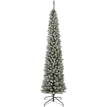 Everlands Pencil pine grote kunstkerstboom besneeuwd groen 240cm