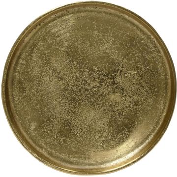 Decoris decoratiebord aluminium rond 35x2.5cm goud