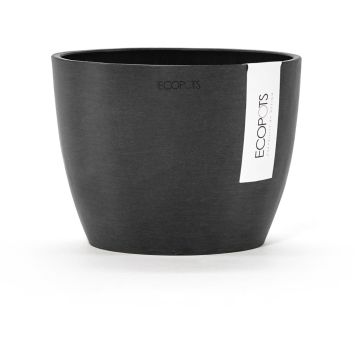 Ecopots kunststof bloempot stockholm 16.2x12 cm donkergrijs    