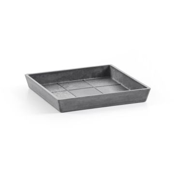 Ecopots kunststof rotterdam schotel 18x18x2.5 cm grijs    