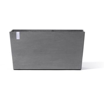 Ecopots kunststof plantenbak paris met wielen 100.5x39.6x51.8cm grijs    