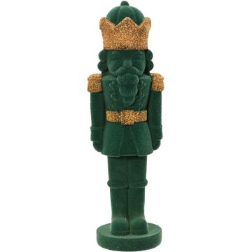 Decoris kerstfiguur polyresin notenkraker 12.4x10.8x39cm groen
