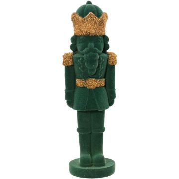 Decoris kerstfiguur polyresin notenkraker 8x7x26cm groen