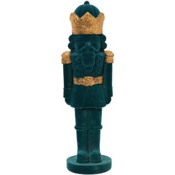 Decoris kerstfiguur polyresin notenkraker 8x7x26cm emerald