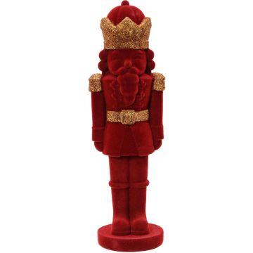 Decoris kerstfiguur polyresin notenkraker 12.4x10.8x39cm ossenbloed