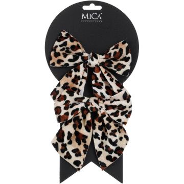 Mica Decorations kunststof kerst ornament strik 12cm animal 2 stuks