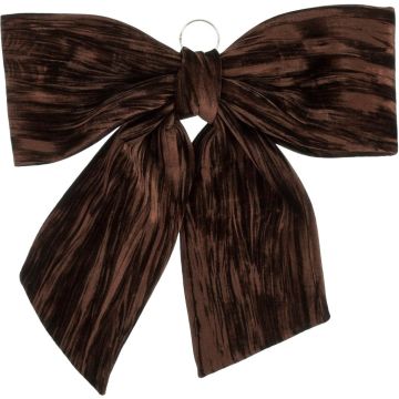 Mica Decorations kunststof kerst ornament strik 3cm bruin