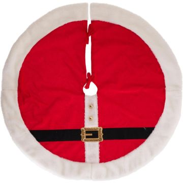 Kerstboomrok kerstman 90cm rood, wit