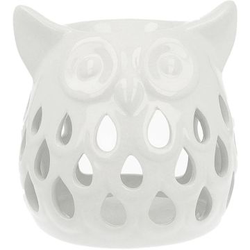 ScentChips geurbrander uil keramiek 11x11cm wit