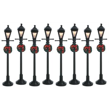 Lemax gas lantern street lamp s/8 verlichte straatlantaarn 2006